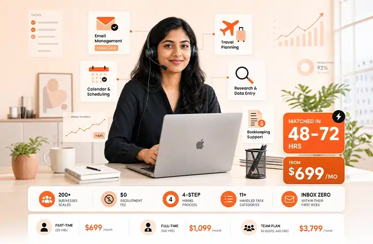 Virtual personal assistant services helping busy professionals manage schedules and daily tasks